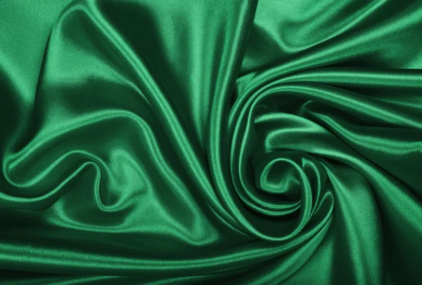 Liscio elegante seta verde o raso texture come sfondo — Foto Stock