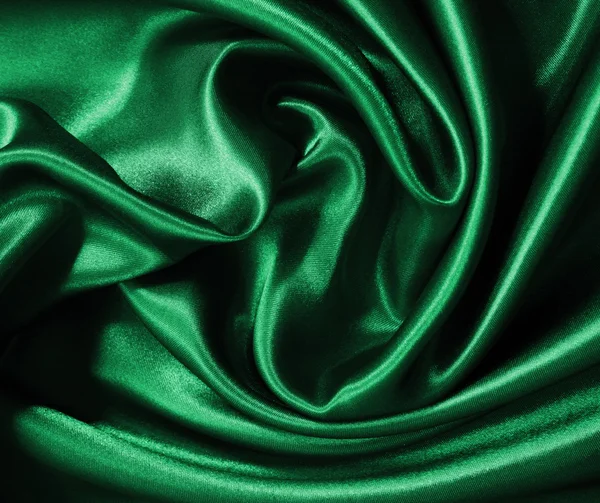 Texture lisse et élégante de soie verte ou de satin comme fond — Photo