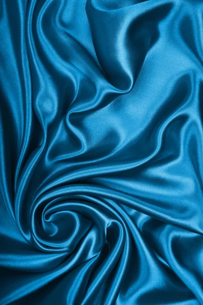 Liso elegante seda azul o satén como fondo — Foto de Stock
