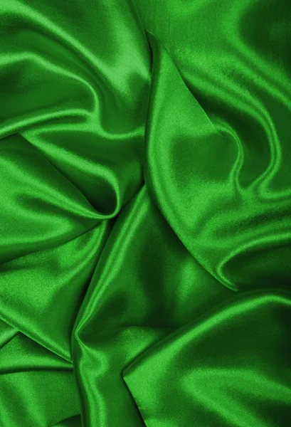 Liscio elegante seta verde o raso texture come sfondo — Foto Stock