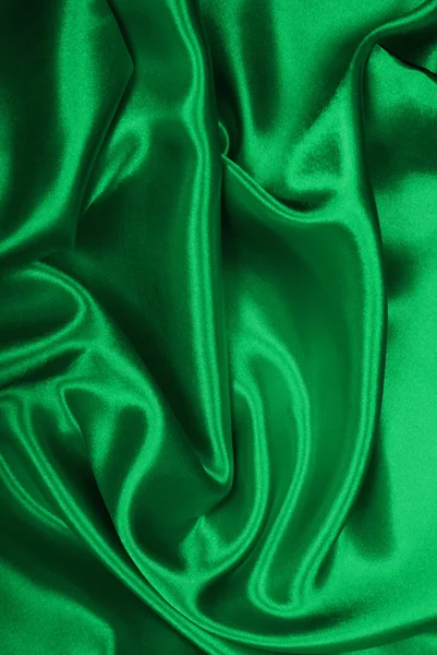 Liscio elegante seta verde o raso texture come sfondo — Foto Stock