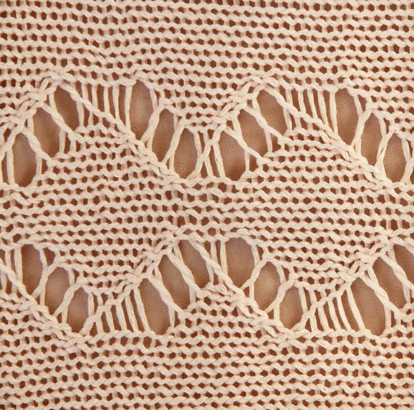 Beige knitted fabric can use as background — Stockfoto