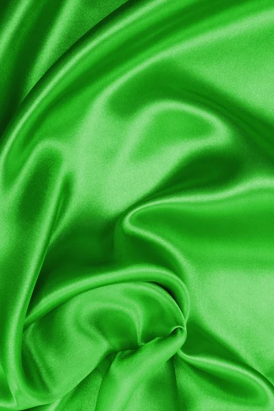 Seda verde elegante suave ou textura de cetim como fundo — Fotografia de Stock