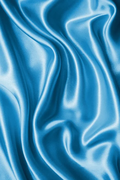 Smooth elegant blue silk or satin as background — Stock Photo, Image