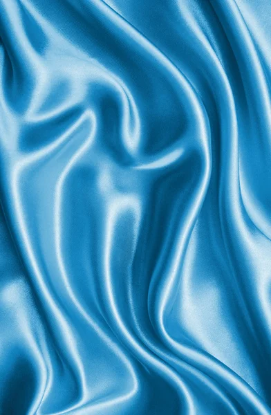 Smooth elegant blue silk or satin as background — Stock Photo, Image