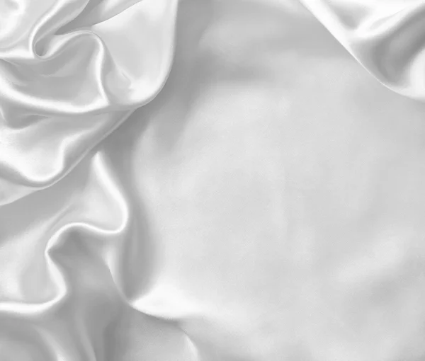 滑らかなエレガントな白絹またはサテン結婚式の背景として — ストック写真