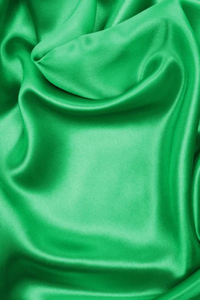 光滑优雅绿色丝绸或缎子纹理作为背景 — 图库照片
