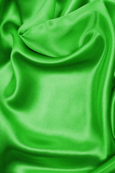 Liscio elegante seta verde o raso texture come sfondo — Foto Stock