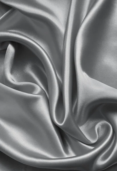 Seda gris elegante lisa o textura satinada como fondo — Foto de Stock