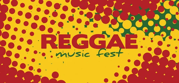 Vorlage Für Ein Reggae Musikfestival Mit Halbtoneffekt Vektorgrafisches Layout — Stockvektor