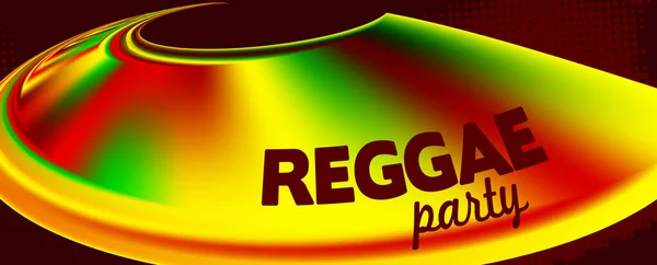 Plantilla Folleto Fiesta Reggae Brillante Colores Amarillo Rojo Verde Fondo — Vector de stock
