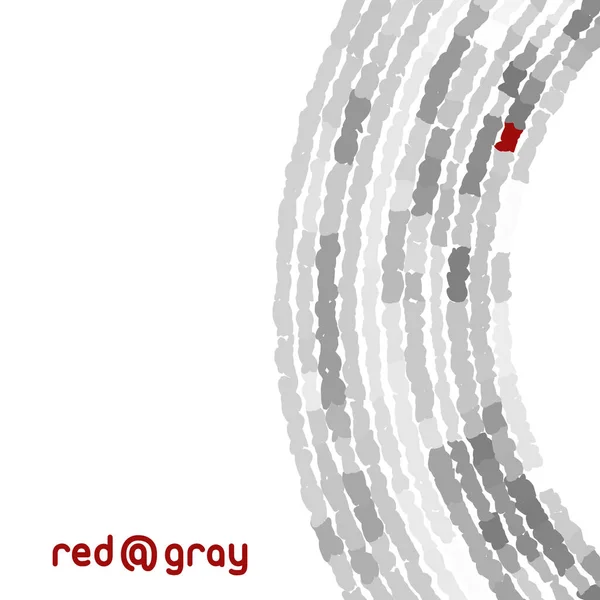 Diseño Abstracto Simple Con Elemento Rojo Entre Arco Circular Gris — Archivo Imágenes Vectoriales