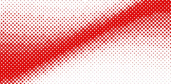 Abstraktes Rot Auf Weiß Gepunktetem Hintergrund Mit Halbton Effekt Vektorgrafisches — Stockvektor