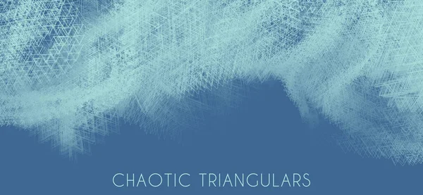 Fondo Abstracto Con Triángulos Fractales Caóticos Cianos Azulados Fríos Sobre — Archivo Imágenes Vectoriales