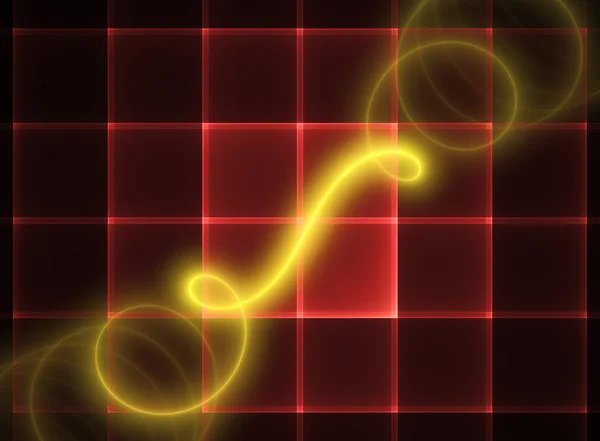 Luminous spiral on a background of red grid — Stock Photo, Image