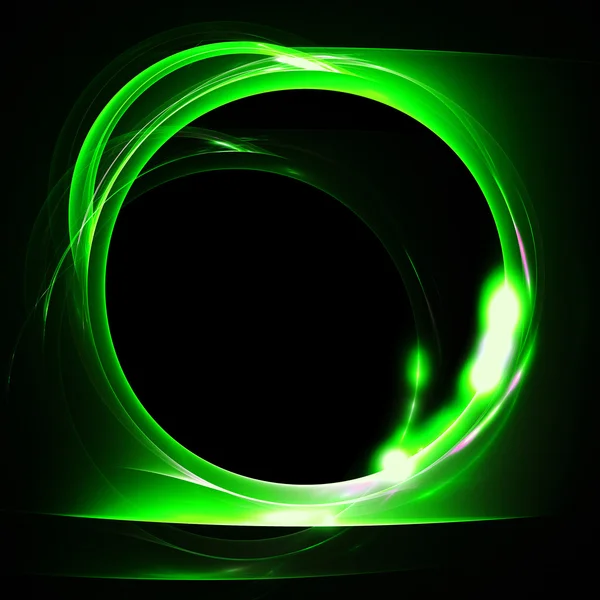 Yeşil ışık fraktal yuvarlak delik ile — Stok fotoğraf