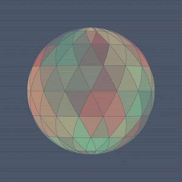 Dokulu renkli üçgen Küre — Stok Vektör