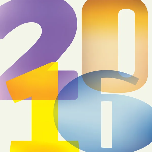 Numeri multicolori '2016' su sfondo chiaro — Vettoriale Stock