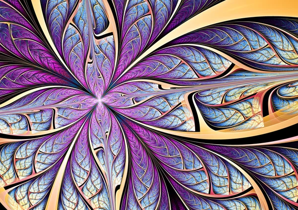 Синьо-фіолетовий метелик на квітці — стокове фото
