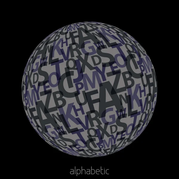Gray alphabetic sphere — Stock Vector