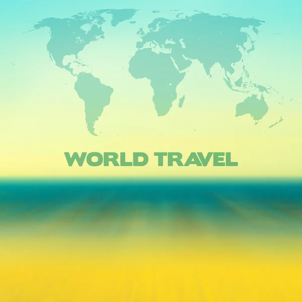 World travel layout med suddiga beach — Stock vektor