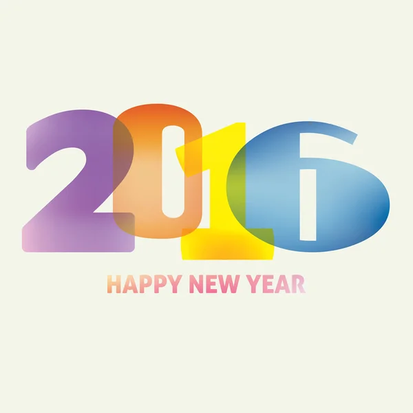 Novoroční přání s typografie "2016" na světlé pozadí — Stockový vektor