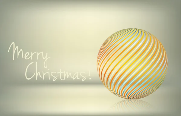 Simple Christmas card with striped transparent orb — Stock Vector