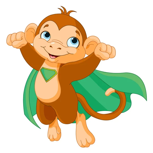 スーパー ヒーローの猿 — ストックベクタ