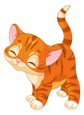 Illustration of cute red kitten clipart
