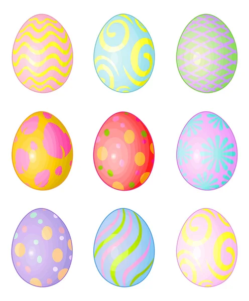 Ilustración de huevos de color Pascua — Vector de stock