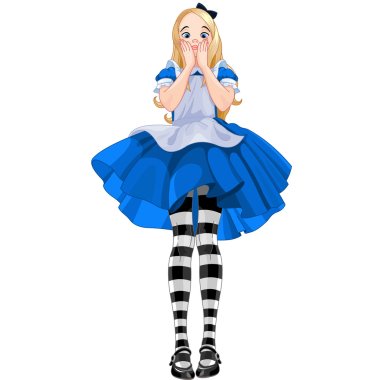 Surprised Alice from Wonderland clipart