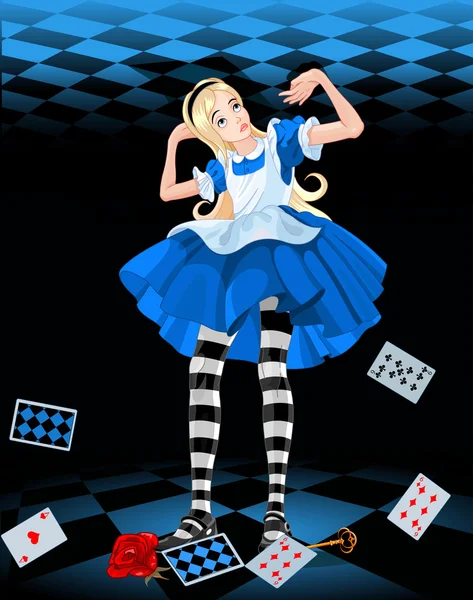 Illustration av Alice från Wonderland — Stock vektor