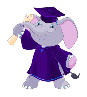 Mutlu çok sevimli fil  