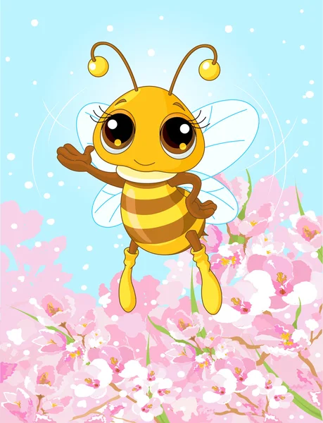 Cute Queen Bee — Stock Vector