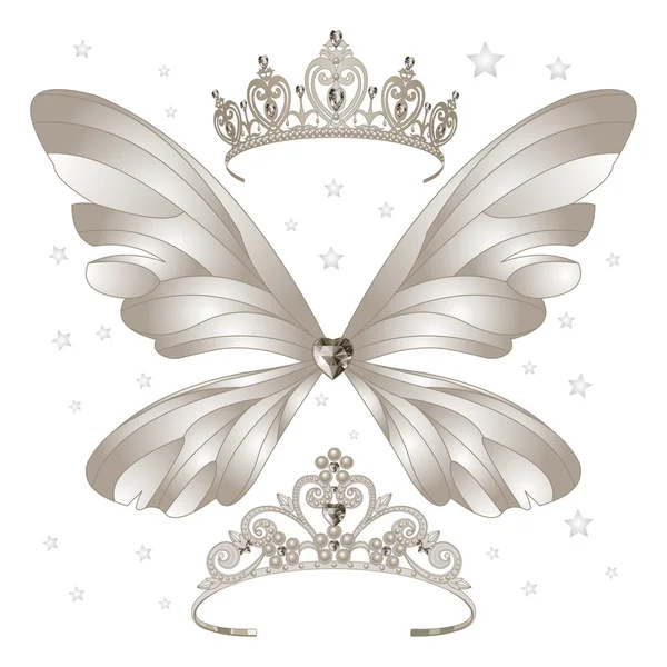 Shining tiaras set Royalty Free Stock Vectors