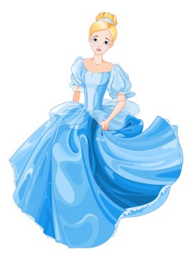 Beautiful girl in ball gown clipart