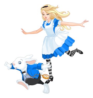 Sonra tavşan kovalayan Alice