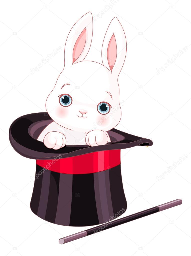 Rabbit in hat magic trick Stock Vector Image by ©Dazdraperma #113401784