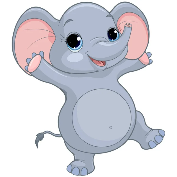 Vector Illustration Cute Little Elephant Big Eyes Ears Royalty Free Stock Illustrations