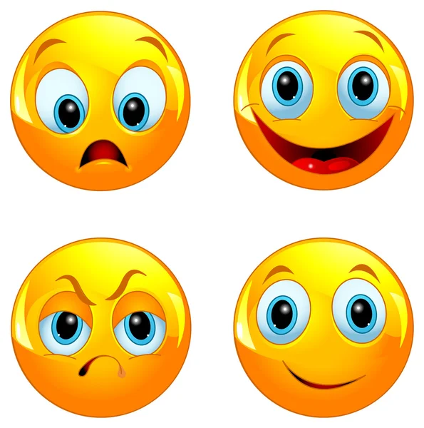 Smiles with different expressions — Stock Vector