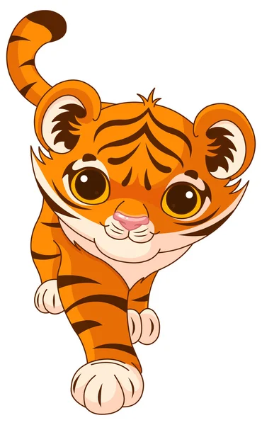 Tigre agachado — Vector de stock