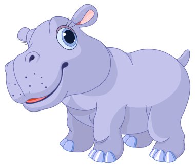 Sevimli hippo buzağı