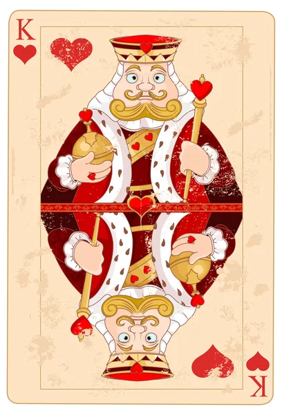 Re dei cuori card — Vettoriale Stock