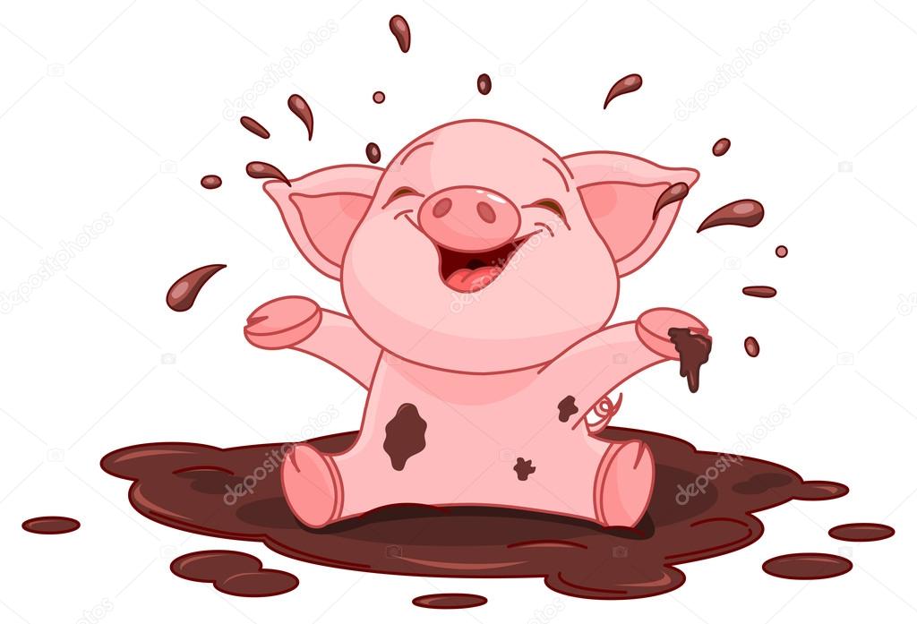 Piggy in a puddle