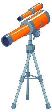 Telescope mounted on a tripod vector Telescope mounted on a tripod vector