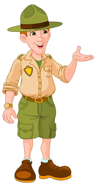 Park ranger in uniform — Stockvector