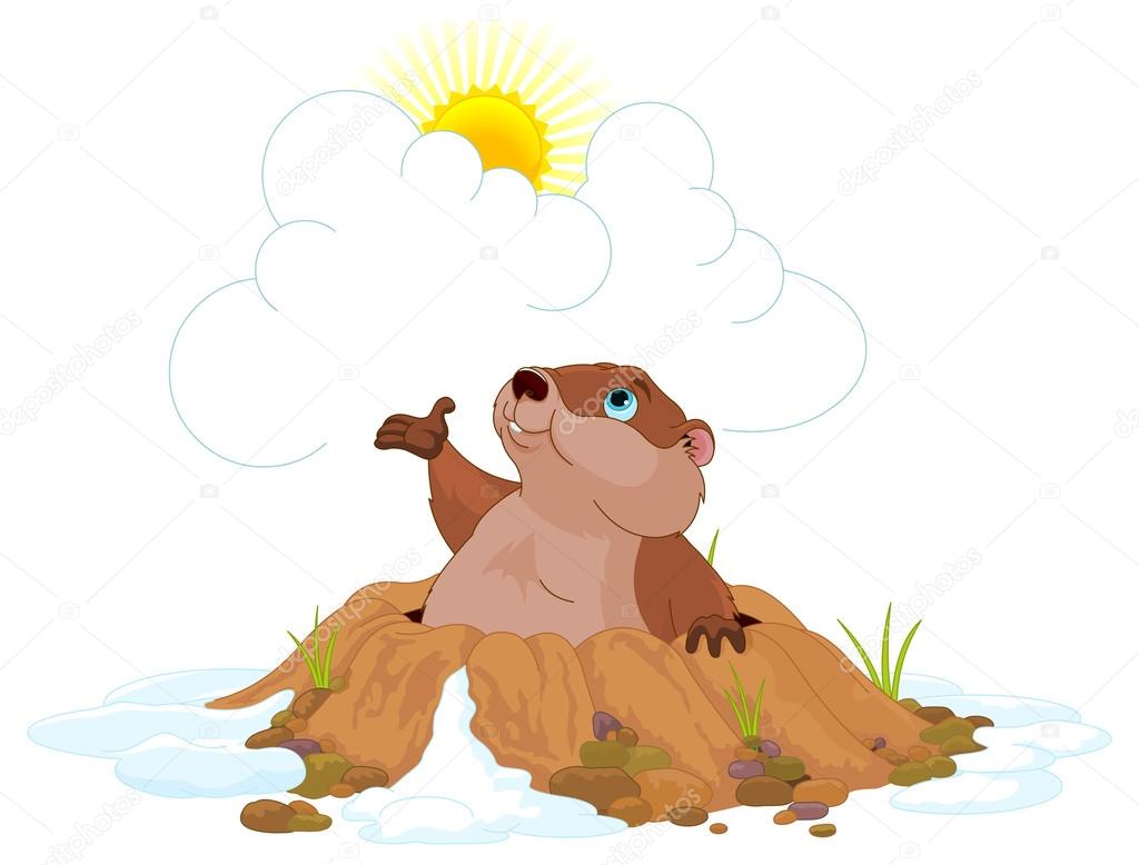 Illustration of very cute groundhog