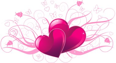 Valentine day card with heart clipart