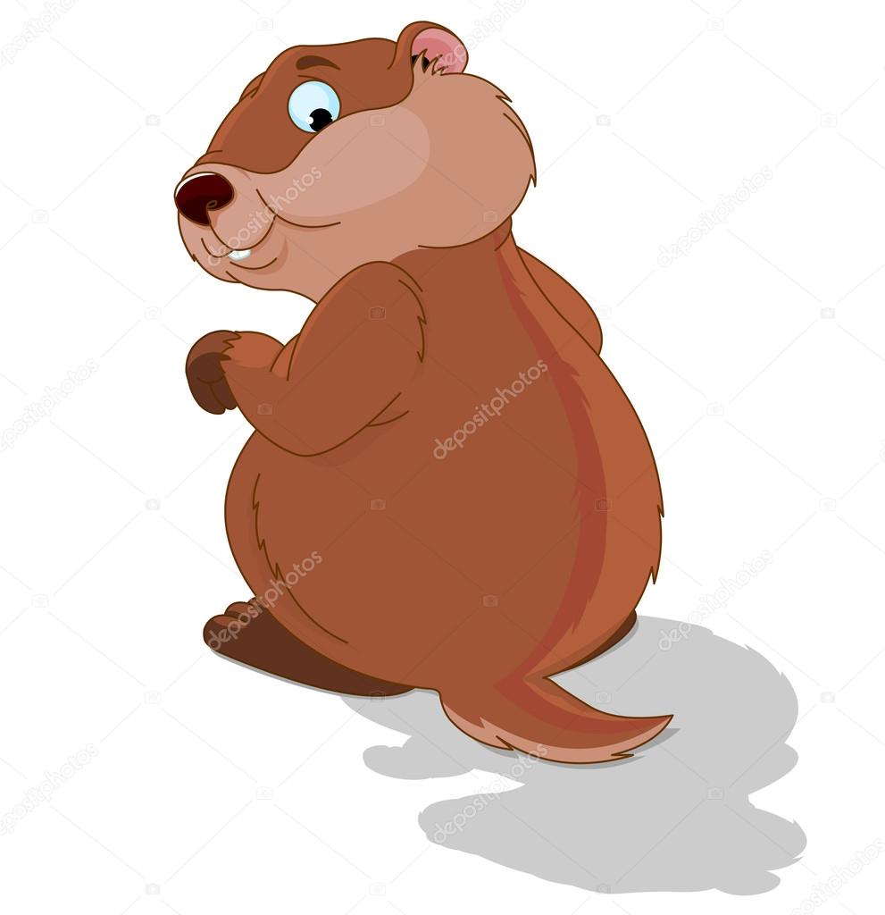 Illustration of a cute groundhog