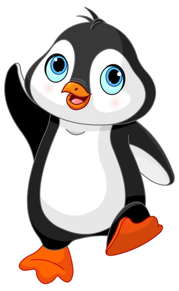 Dancing baby pinguïn — Stockvector
